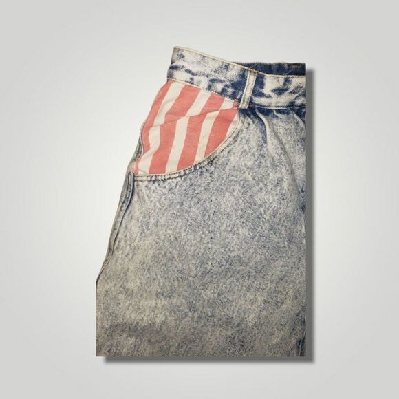Vintage fused Patriotic jean hi rise shorts 5 / 6 - Picture 5 of 8